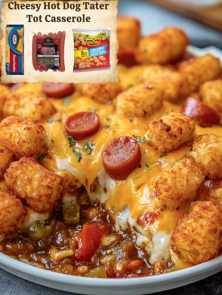👉HotDog Tater Tot Casserole