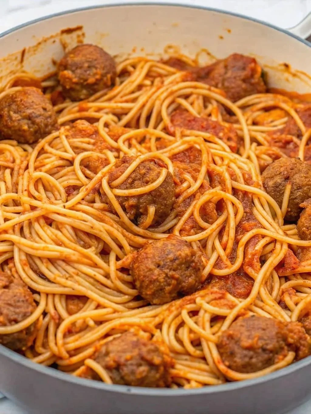 Colorful shrimp stir fry with vegetables in a skillet