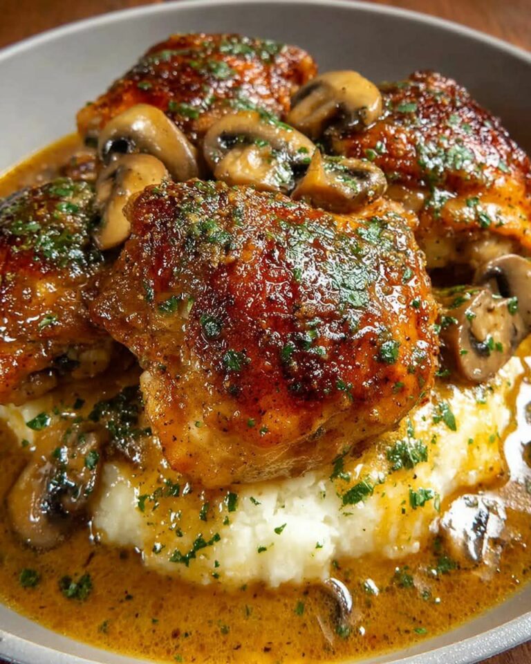 Creamy Garlic Mushroom Chicken Thigh