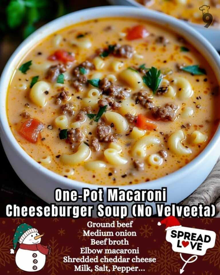 One Pot Macaroni Cheeseburger Soup