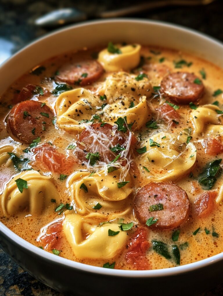 Slow Cooker Tomato Tortellini Soup