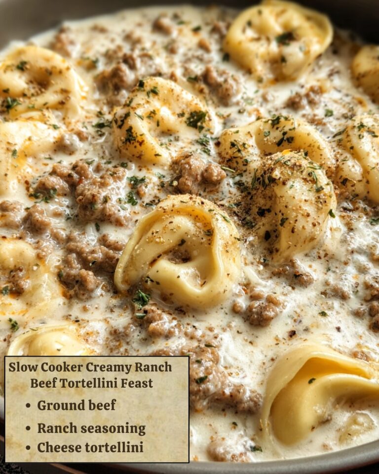 Slow Cooker Creamy Ranch Beef Tortellini
