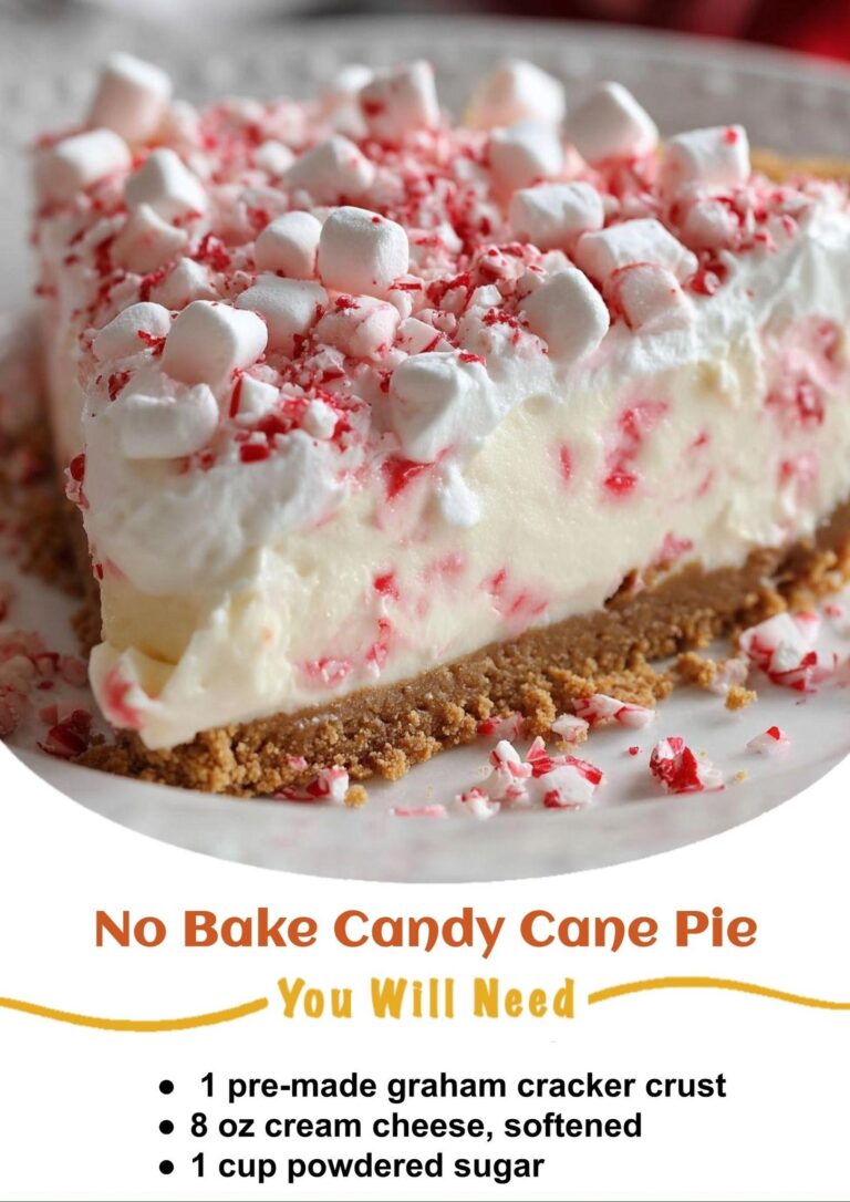 No Bake Candy Cane Pie