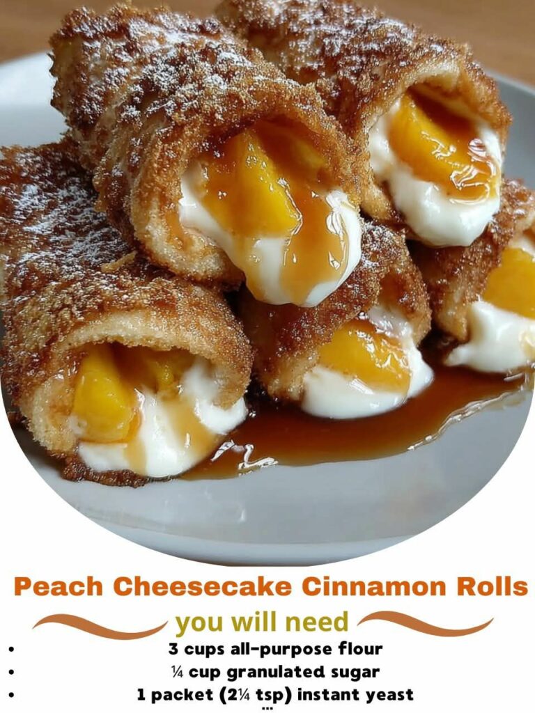 Peach Cheesecake Cinnamon Rolls