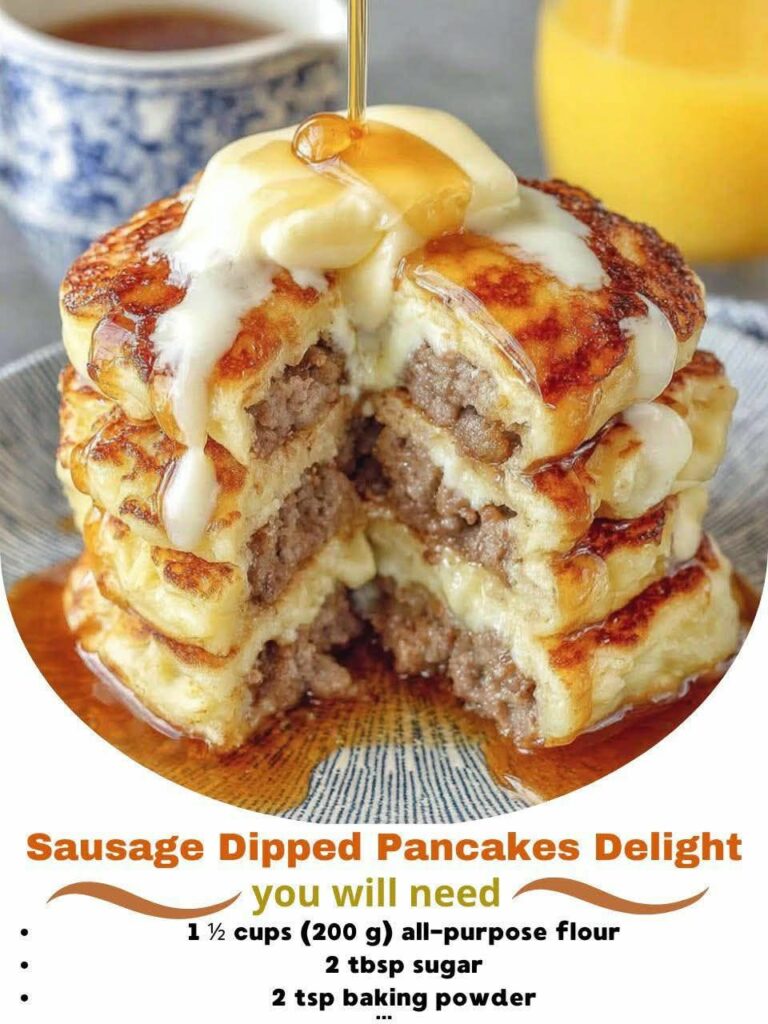 Sausage Dipped Pancakes