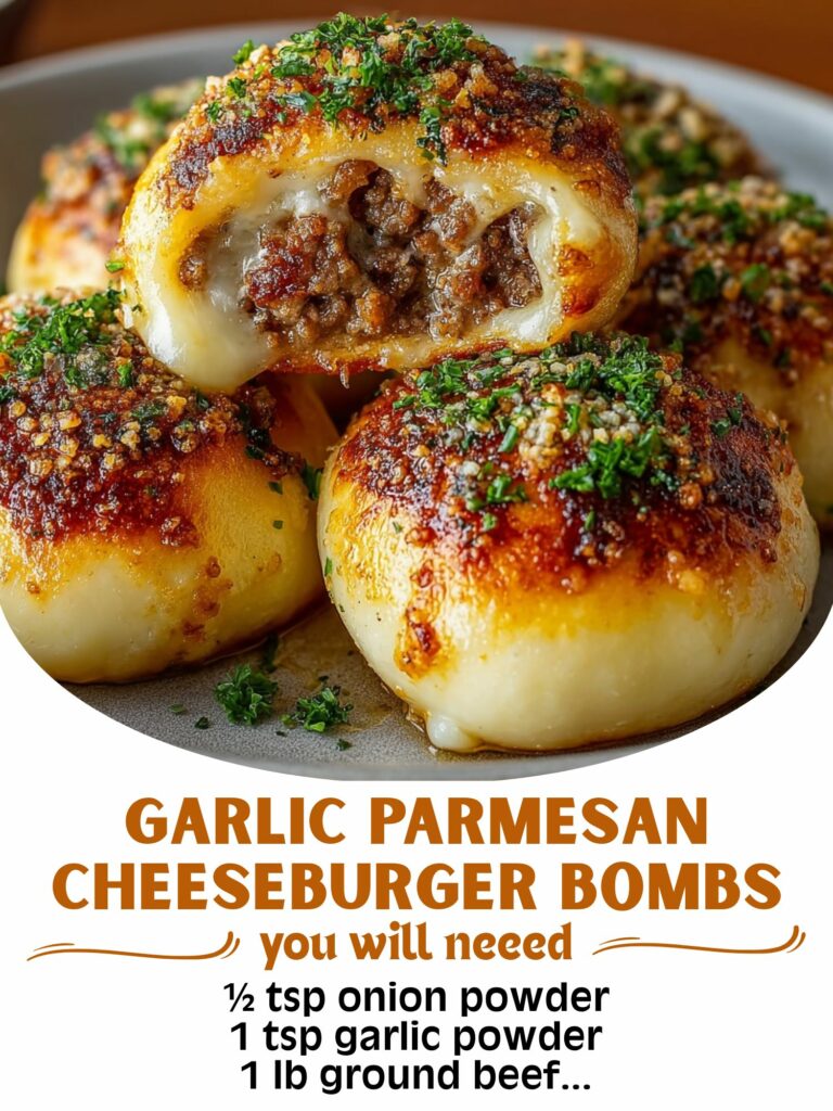 Garlic Parmesan Cheeseburger Bombs