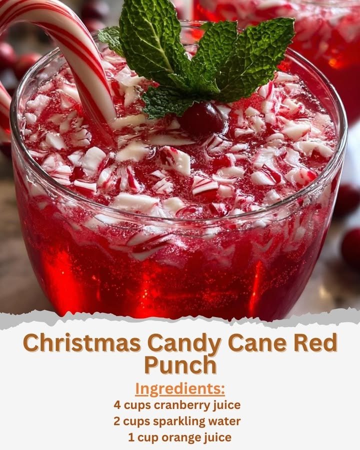 Christmas Candy Cane Red Punch