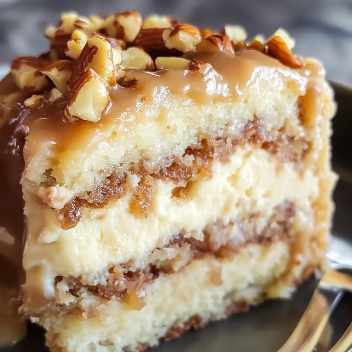 White German Chocolate Cake with Creamy Cheesecake Center