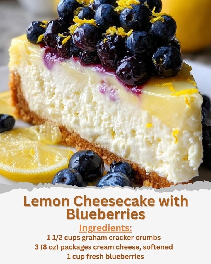 Lemon Cheesecake with Blueberries