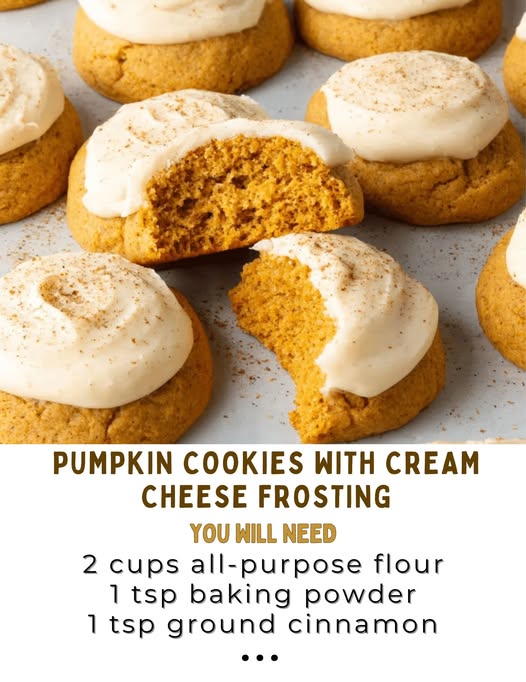 Pumpkin Spice Cookies with Cream Cheese Frosting