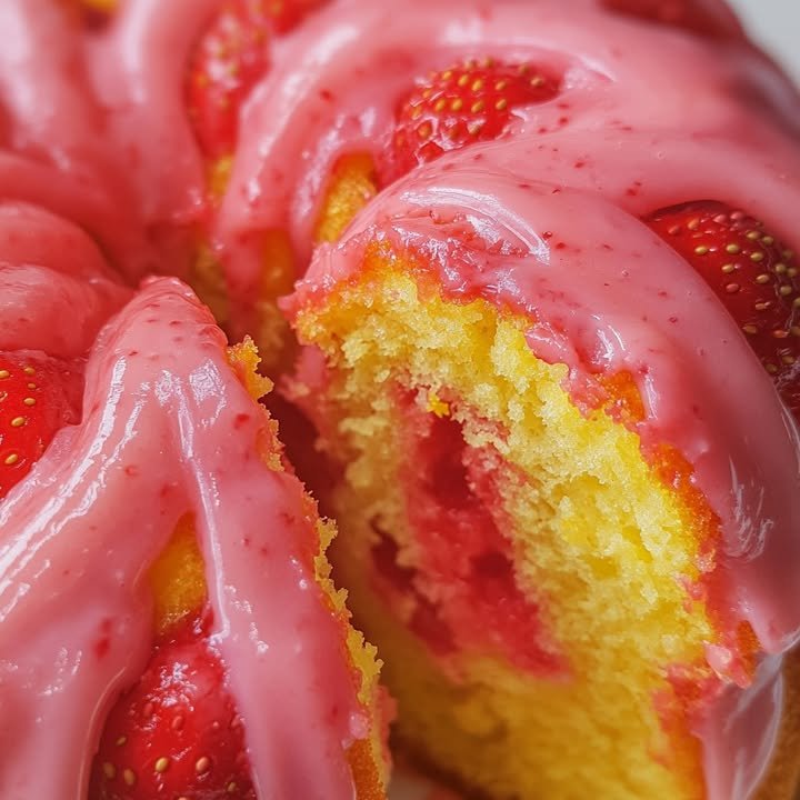 Strawberry Lemon Swirl Cake