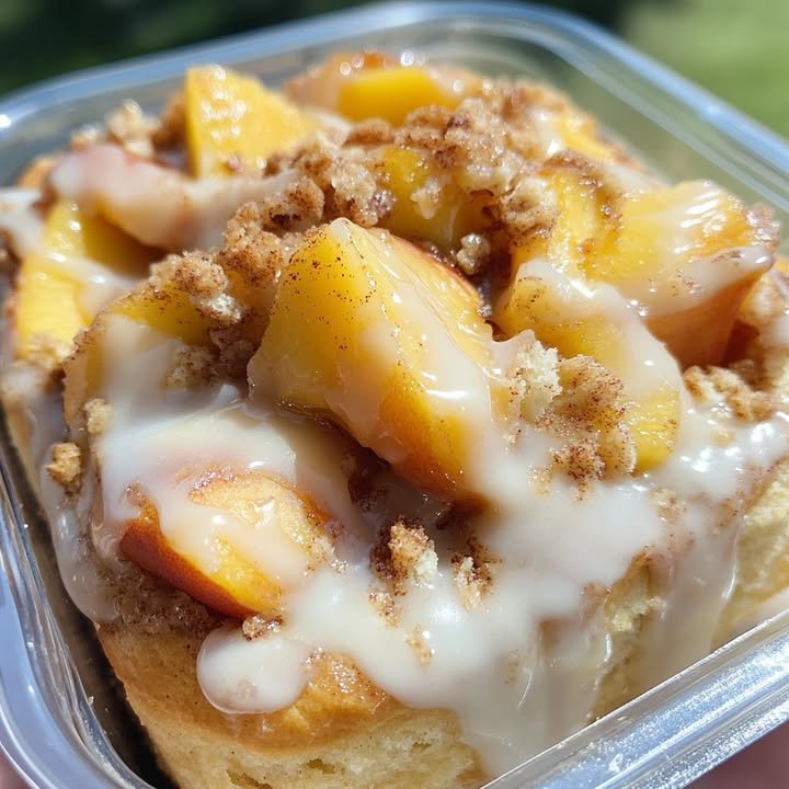 Peach Cobbler Cinnamon Rolls