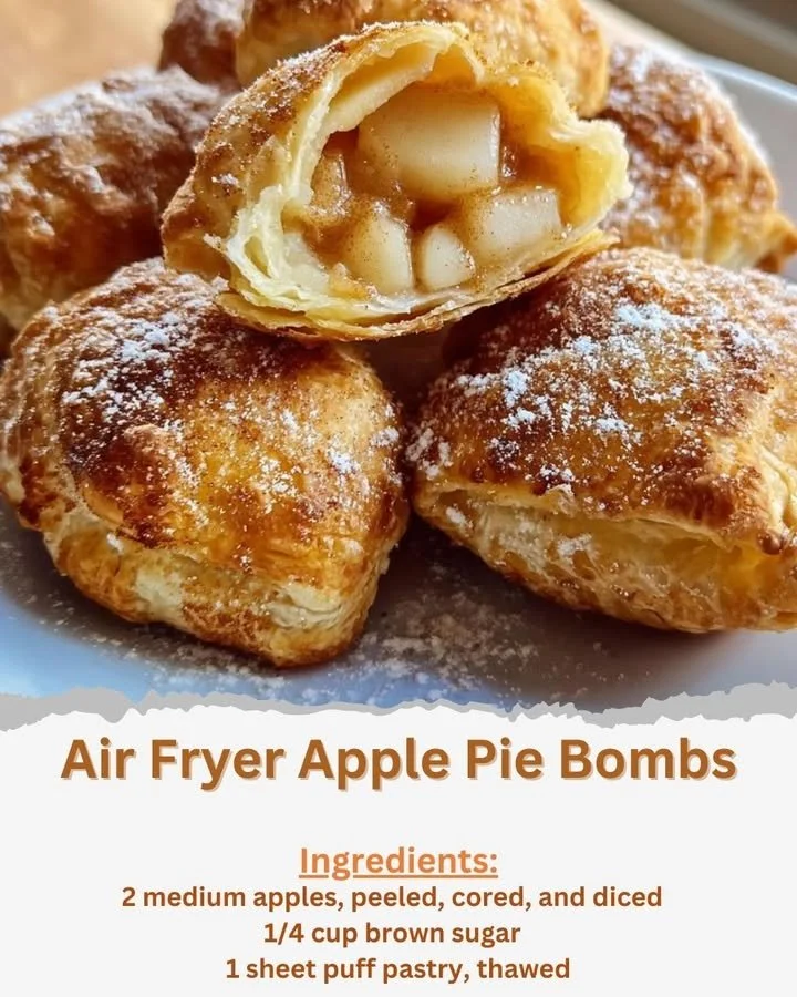 Delicious Air Fryer apple pie bombs with flaky crust and apple filling