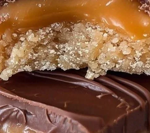 Delicious Chocolate Peanut Butter Caramel Bars on a plate