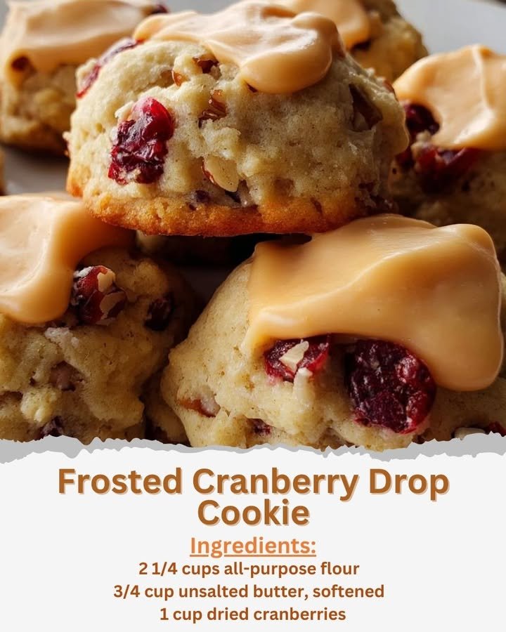 Frosted Cranberry Drop Cookie