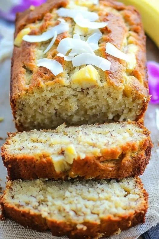 Delicious Hawaiian Banana Bread with a moist texture and tropical flavor