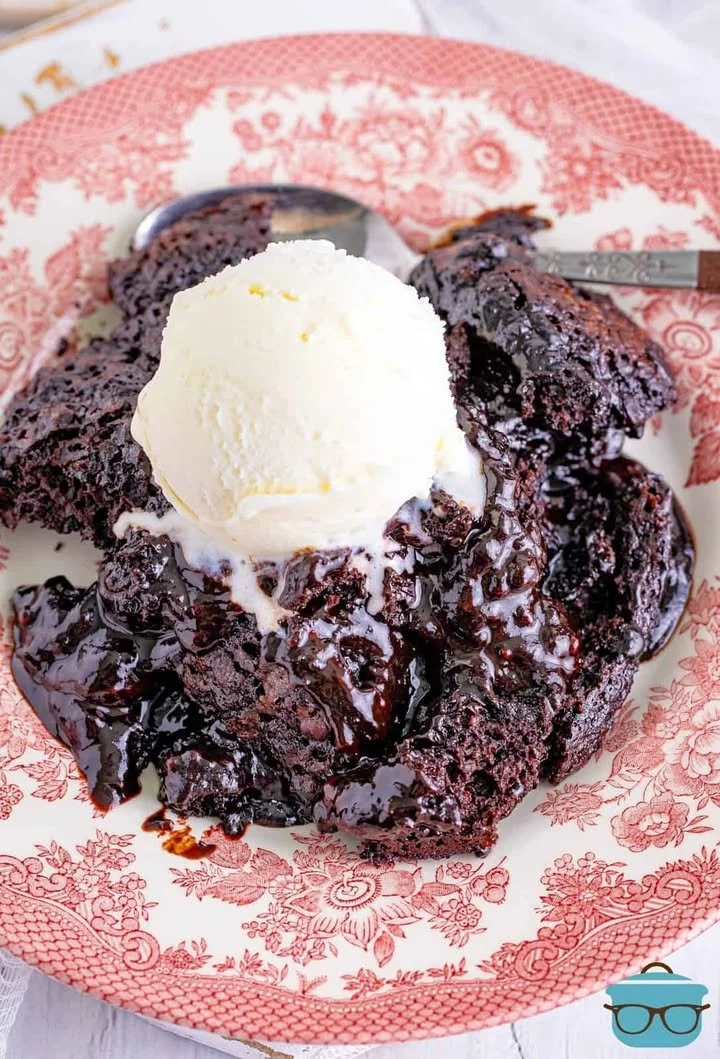 Hot Fudge Chocolate Cake with rich fudge topping