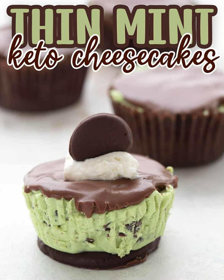 Keto Thin Mint Mini Cheesecakes