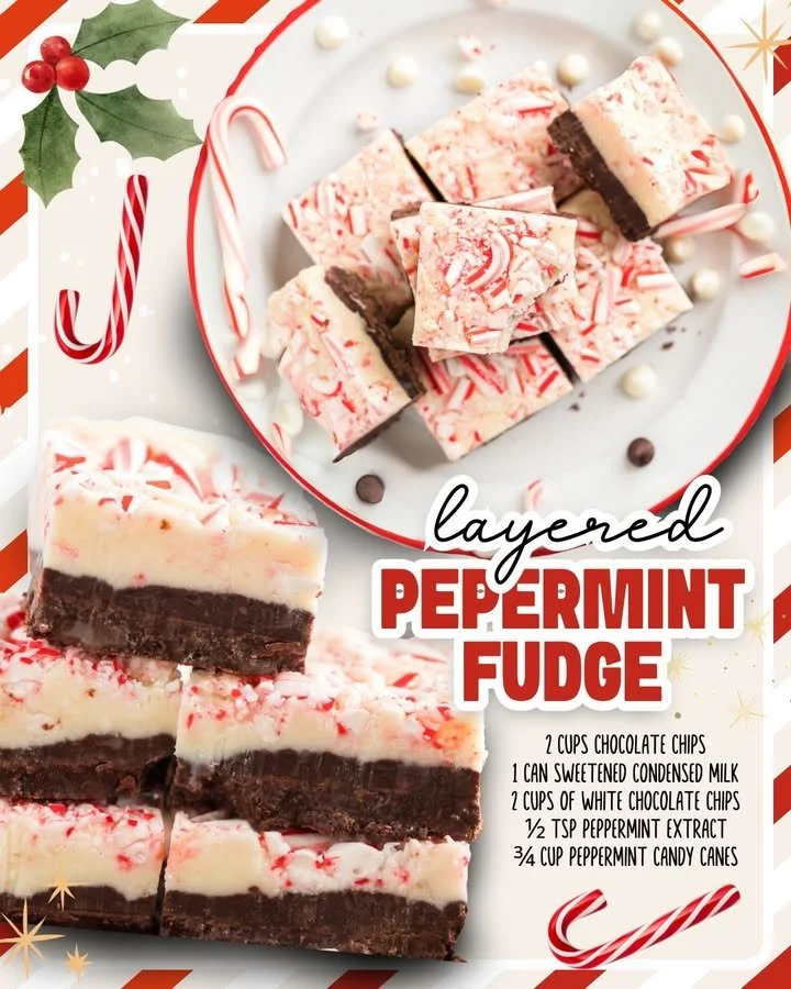 Delicious layered peppermint fudge with chocolate and mint layers
