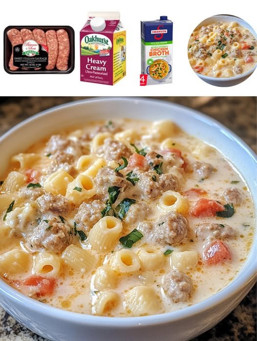 Creamy Parmesan Italian Sausage Ditalini Soup