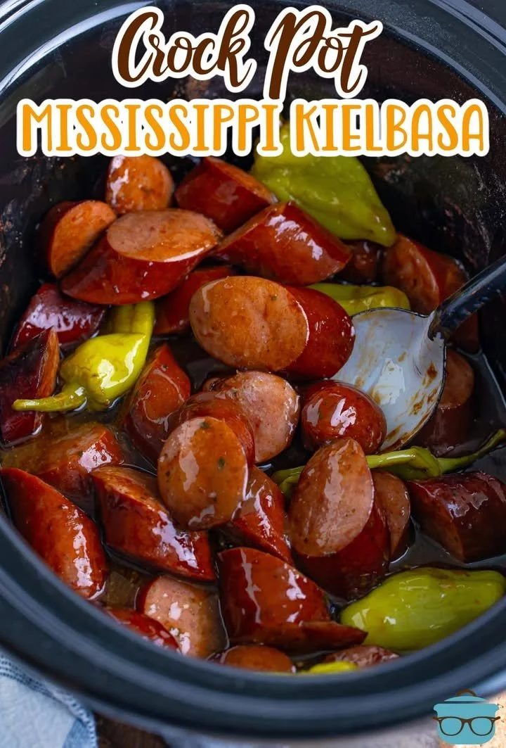 Delicious Slow Cooker Mississippi Kielbasa recipe served on a plate.