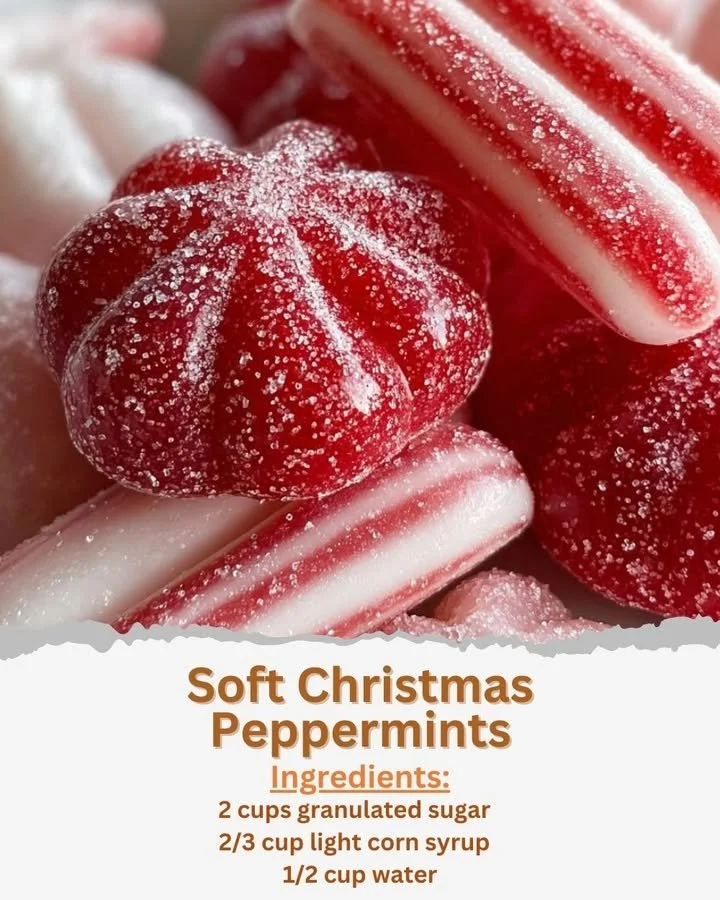 Soft Christmas peppermints arranged for a festive holiday display
