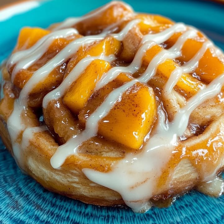 Peach Cobbler Cinnamon Rolls
